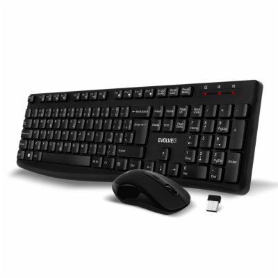 Evolveo K1050 K1050-BK-CZ tichý set bezdr. klávesnice a