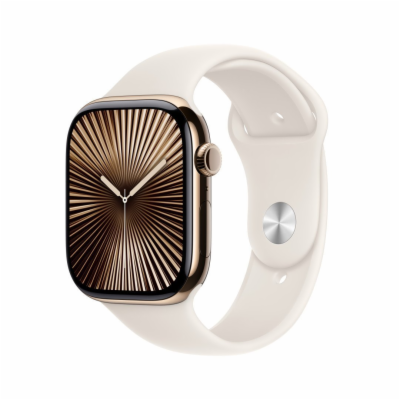 Apple Watch S10 Cell/46mm/Gold/Sport Band/Starlight/-S/M