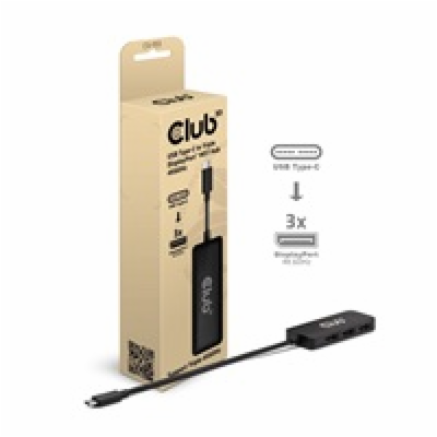 Club3D hub MST USB-C na 3xDisplayPort, Single: 8K30Hz, Tr...