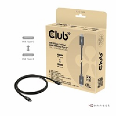 Club3D Kabel USB4 v2 Typ-C, 80Gbps, Certifikovaný kabel, ...