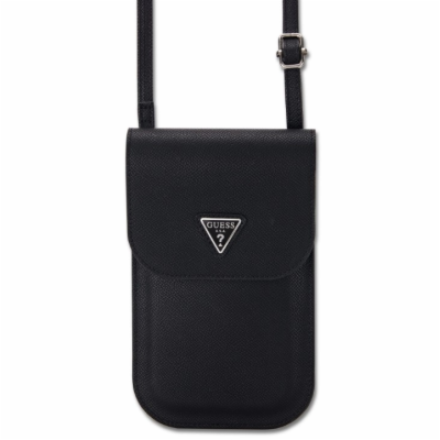 Guess PU Grained Triangle Logo Taška na Telefon Black Tat...