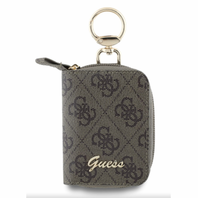 Guess PU 4G Script Logo Klíčenka Brown Stylová klíčenka o...