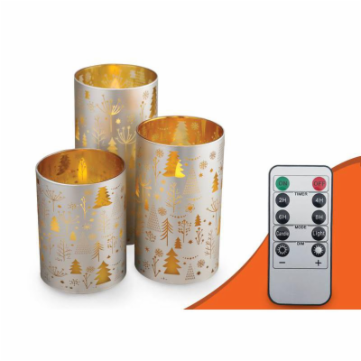 Vosková LED svíčka MOON IN THE ROOM ML95 sada 3ks