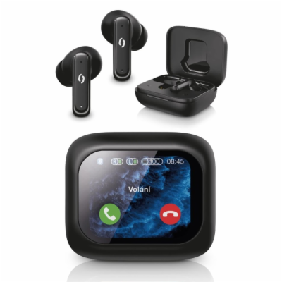 Bluetooth sluchátka Aligator Pods LCD + ANC, černá