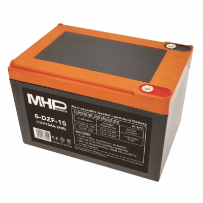 MHPower 6-DZF-15 Trakční gelová baterie 12V/15Ah, Terminá...