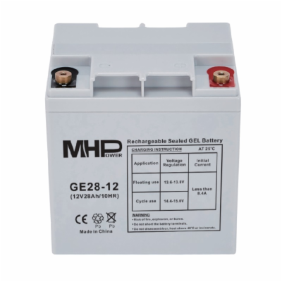 MHPower GE28-12 Gelový akumulátor 12V/28Ah, Terminál T2 -...