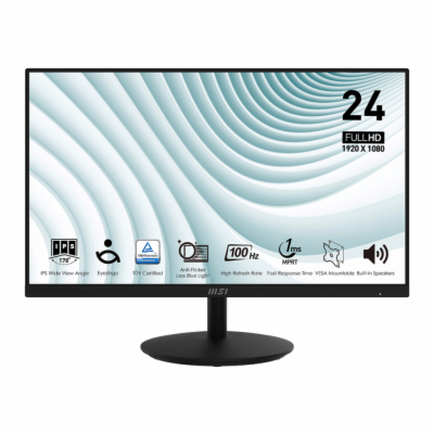 MSI monitor PRO MP242A 23,8" IPS/FHD/100Hz/1ms/HDMI/DP/VG...