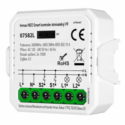 IMMAX NEO SMART kontroler stmívatelný V9, 2-tlačítkový, Z...