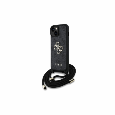 Guess PU 4G Metal Logo Zadní Kryt pro iPhone 15 Černá + C...