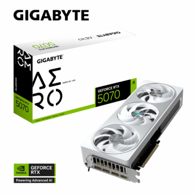 GIGABYTE VGA NVIDIA GeForce RTX 5070 AERO OC 12G, 12G GDD...