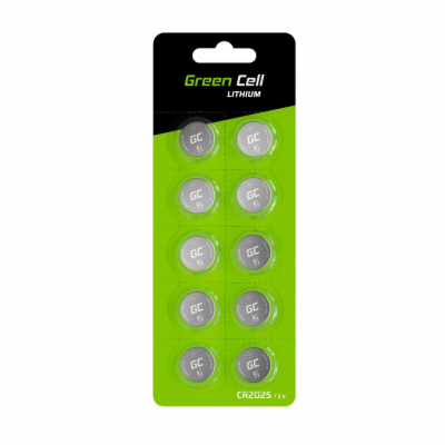 Green Cell Blister 10x Lithium Battery CR2025 3V 160mAh B...