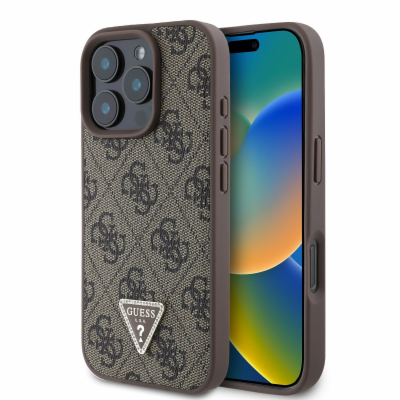 Guess PU 4G Strass Triangle Metal Logo Zadní Kryt pro iPh...