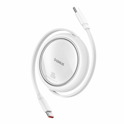 Navíjecí kabel Baseus Free2Draw USB-C/USB-C 1m 100W bílý