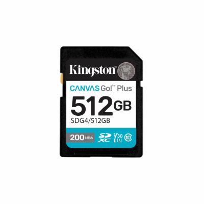 Kingston paměťová karta 512GB SDXC Canvas Go Plus Gen4 C1...