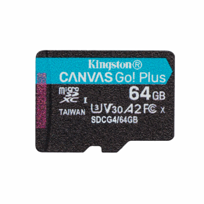 KINGSTON 64GB microSDXC Canvas Go Plus Gen4 200MB/s A2 U3...