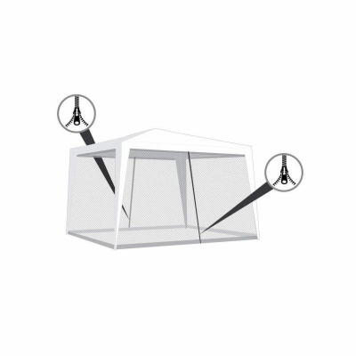Moskytiéra pro párty stan HAPPY GREEN 590x200cm White 2ks