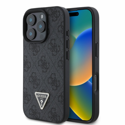 Guess PU 4G Strass Triangle Metal Logo Zadní Kryt pro iPh...