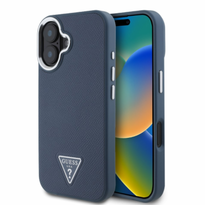 Guess PU Grained Triangle Logo Zadní Kryt pro iPhone 16 B...