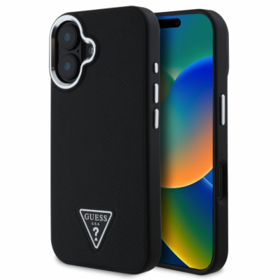Guess PU Grained Triangle Logo Zadní Kryt pro iPhone 16 B...