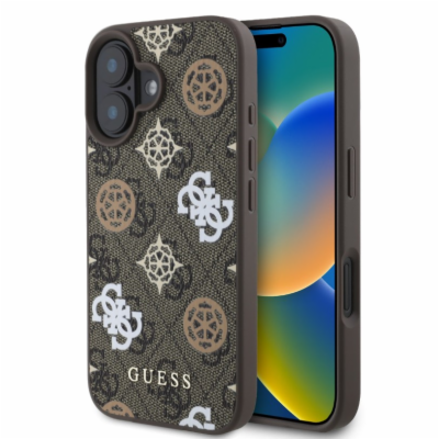 Guess PU 4G Peony MagSafe Zadní Kryt pro iPhone 16 Brown ...