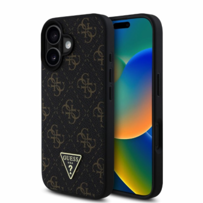 Guess PU Leather 4G Triangle Metal Logo Zadní Kryt pro iP...