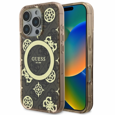 Guess IML 4G Peony MagSafe Zadní Kryt pro iPhone 16 Pro B...