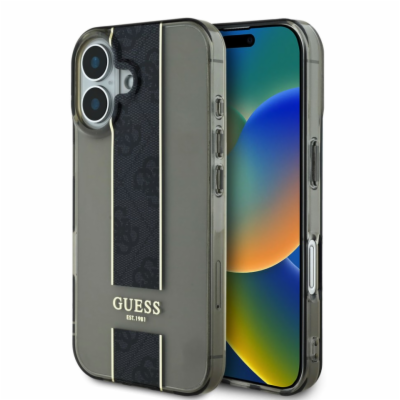 Guess IML Middle 4G Stripe Zadní Kryt pro iPhone 16 Black...