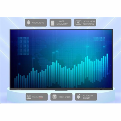 Prestigio Solutions MultiBoard (Monoblock) 75"" Light Ser...