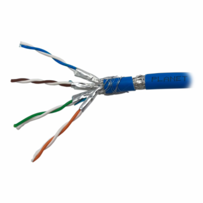 PLANET kabel SFTP, drát, Cat 6A, 4p, 500MHz, LS0H, stíněn...