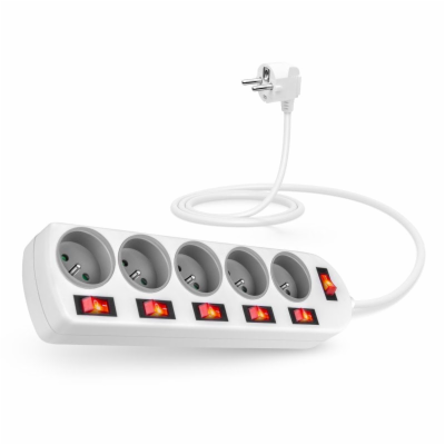 CONNECT IT prodlužovací kabel , 5 zásuvek, 2 m, s vypínač...