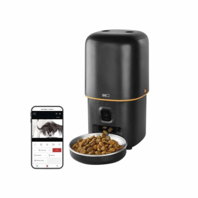 Smart automat na krmivo EMOS Pet Care s kamerou, 4 l, čer...