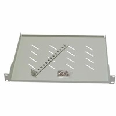 LEXI-Net 19" police s perforací 1U/650mm, nosnost 45kg, z...