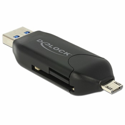 Delock Micro USB OTG čtečka karet + USB 3.0 A male 