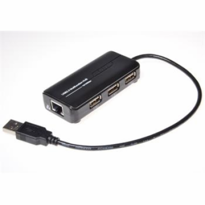 AVACOM MicroConnect USB2.0 HUB 3-portový + Ethernet 10/10...