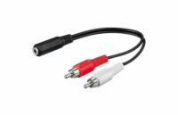 PremiumCord Kabel Jack 3.5mm-2xCINCH F/M 20cm