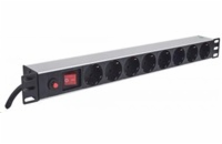 Intellinet 19" 1U Rackmount 8-Way Power Strip - German Type, rozvodný panel, 8x DE zásuvka, 3m kabel