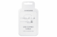 Samsung datový kabel EP-DG930DWE Combo, USB->USB-C/micro USB, 1,5 m, bílá (bulk)