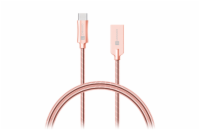 CONNECT IT Wirez Steel Knight USB-C (Type C) - USB-A, metallic rose-gold, 2,1A, 1 m