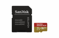 SanDisk MicroSDHC karta 32GB Extreme PLUS (10MB/s, UHS-I V30, Rescue Pro Deluxe) + adaptér