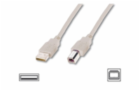 Digitus Připojovací kabel USB 2.0, typ A - B M / M, 1,8 m, šedy