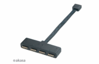 AKASA RGB LED splitter, 4-pin rozbočovač pro RGB LED pásky / 1x female / 4x male, černá, 10 cm