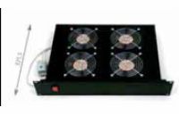 19" horiz.vent.j.4xVent.-220V/92W termost.2U černá