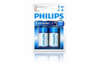 Philips baterie C ExtremeLife+, alkalická - 2ks