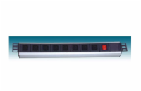 PremiumCord PDU-F10G09 PremiumCord Panel napájecí do 19" racku 1U, 9xIEC (C13), 2m kabel,vypínač