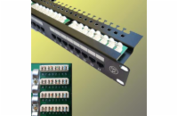 Opticord UTP Patch panel 24 port Cat.5E Black L type