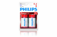 Philips baterie D PowerLife, alkalická - 2ks