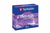 VERBATIM DVD+R DL AZO 8,5GB, 8x, jewel case 5 ks