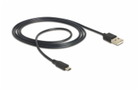 Delock datový a nabíjecí kabel USB A samec > USB micro B samec, délka 1,5m, s LED statusem nabíjení