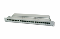 DIGITUS Patch Panel 19inch 24Port Cat6 shielded grey RAL7035 cableinstallation about LSA