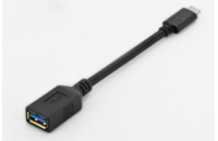 Digitus USB 3.1 Type-C adaptér USB kabel, typ C na A, OTG M / F, 0,15m, Super Speed, UL, bl